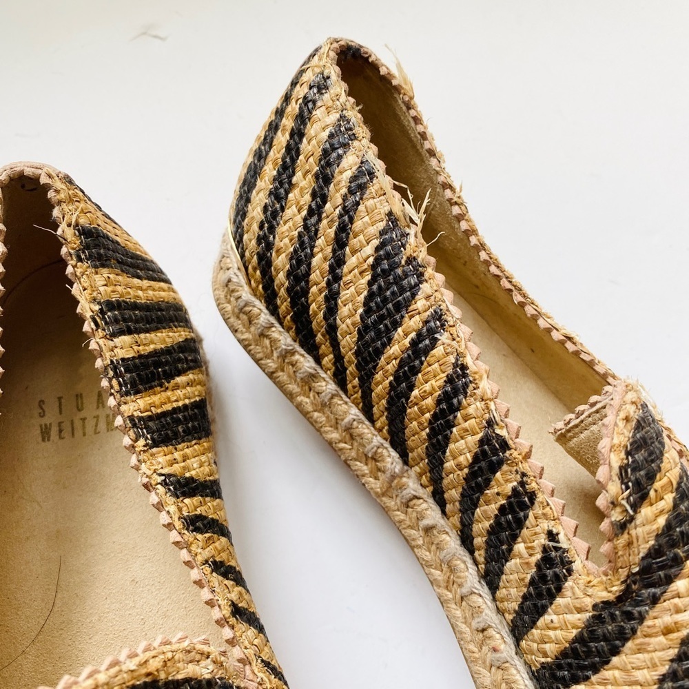 Stuart Weitzman Raffia Zebra Pattern Espadrille - Picture 6 of 7
